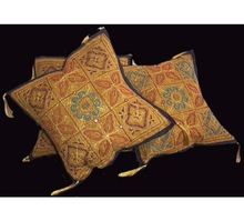 Polyester / Cotton Ethnic Designer Cushion Cover, Size : 16