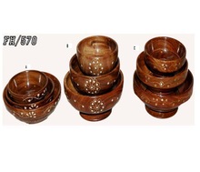 Handmade Wooden Craft Serving Bowl