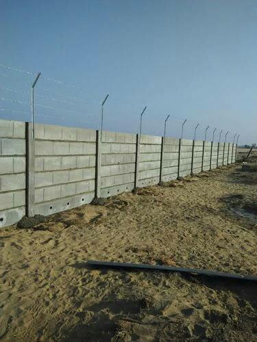 Plain Non Polished Prestressed concrete wall, for Boundaries, Construction
