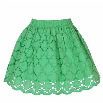 Green anglaise skirt, Size : 6-7 Years