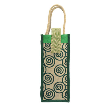 Handbag Jute Painted Water Bottle Bag