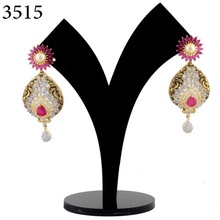 American Diamond CZ Earring with ruby stone