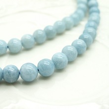 Aquamrine smooth round natural loose gemstone beads