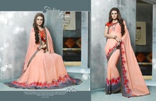 Daily wear middle east printed gerogette sarees