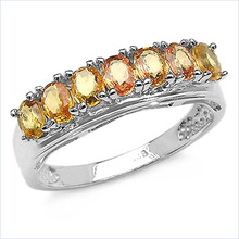 Genuine Orange Sapphire silver ring, Color : Yellow