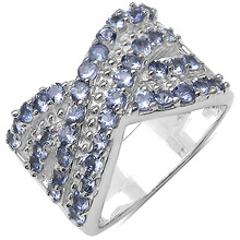 SGE Genuine Tanzanite Silver Ring, Gender : Women's