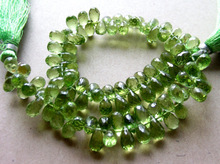 Green Natural Peridot Pear Briolettes Facet Beads