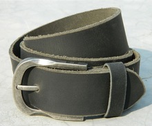 leather belt with nickle buckle