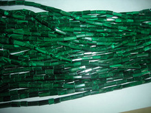 Malachite tube shaped green loose beads