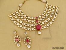 Modern Kundan heavy bridal necklace set, Occasion : Anniversary, Engagement, Gift, Party, Wedding