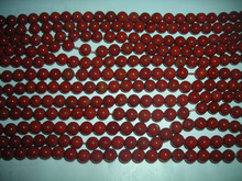 Red Jasper round smooth beads natural strand