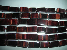 Red Tiger Eye Rectangle Plain Beads