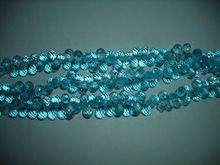 Roundel Facetted blue topaz loose gemstone beads