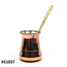 Rose Gold Tall Turkish Coffee Pot WIth Gold Handle
