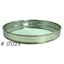 Silver Plated Round Mirror Tray, Feature : Eco-Friendly
