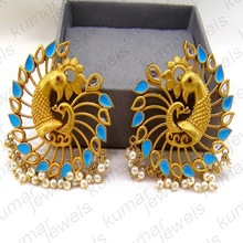 Ethnic Art Pearl Beaded Earrings