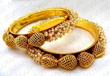 Ethnic Gold Polished Bangles