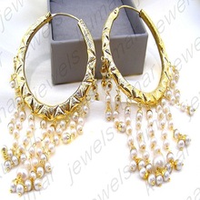 Kumar Jewels Hanging Chandelier Hoop Earrings
