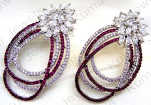Kumar Jewels Platinum Plated Round Earrings