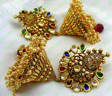 Princess Emerald Dangle Polki Earrings