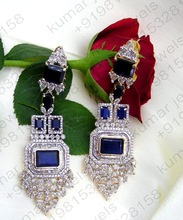 Stone Blue Sapphire Color Earrings