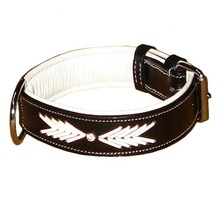 Harness Leather Collar, Pattern : Solid