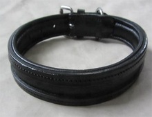 Leather Dog Collar with single channel, Width : 18 mm, 25 mm