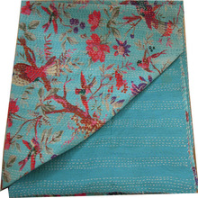 100% Cotton Birds Print Kantha Quilts, for Home, Hotel, Picnic, Bath, Travel, Etc, Size : 140x200 Cms