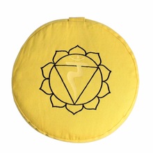 Chakra embroidered non pleated meditation pillow zafu