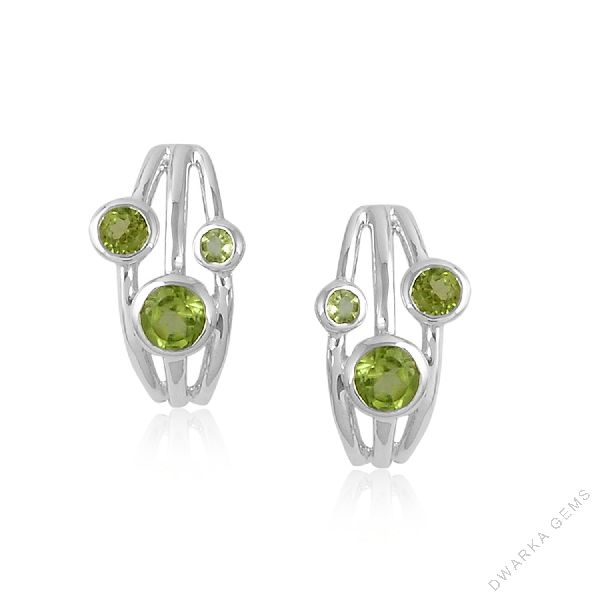 Direct factory jewelry peridot gemstone silver earring