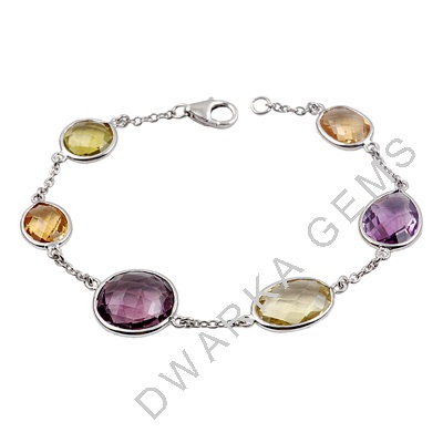 Multi Coloured Gemstone Bracelet