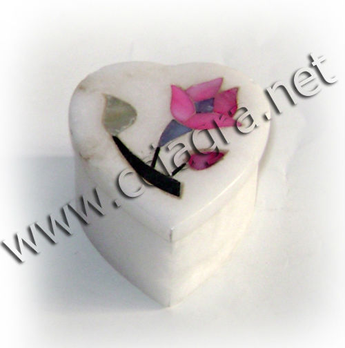Alabaster Marble Inlay Trinket Box