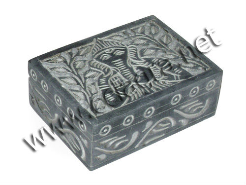 Grey Soapstone Trinket Box