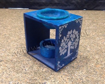 Laser Etched Soapstone Aroma Oil Burner, for Decorative, Feature : High Efficiency Cooking, Light Weight
