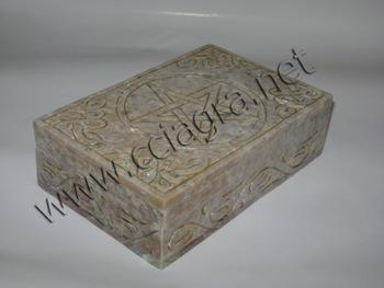 Natural Soapstone Pentagram Jewelry Chest, for Home Decoration, Size : 6x4x1.5
