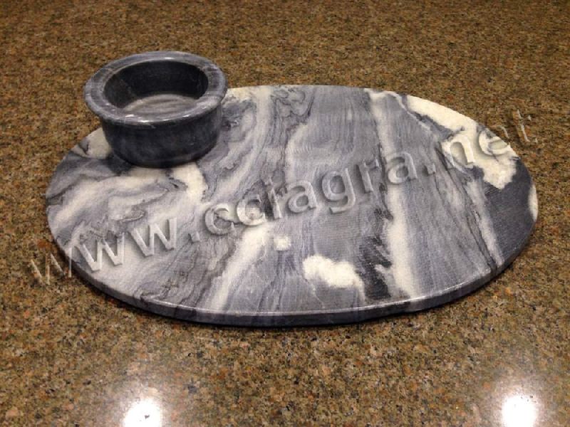 Marble Serving Plate with Bowl, Feature : Eco-Friendly
