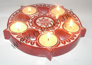 Soapstone Carved Tealight Candle Holder