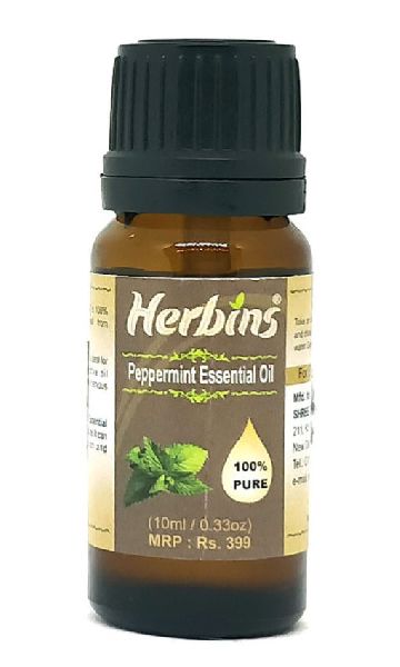 Herbins Peppermint Essential Oil 10ml, Color : Clear to pale yellow, sometimes greenish