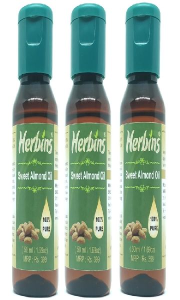 Herbins Sweet Almond Oil Combo 3, Color : Golden