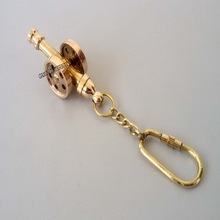 Brass Cannon Key Chain Ring