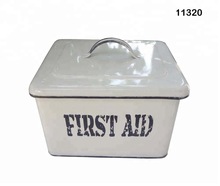 Galvanized metal medical storage first aid box