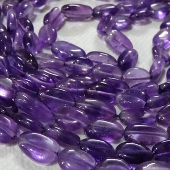 Amethyst Smooth Oval Beads Gemstone