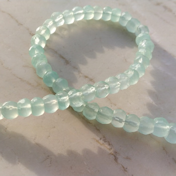 Chalcedony Faceted Rondelle Gemstone Beads