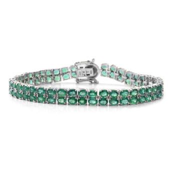 Emerald With Rhodium Tennis Bracelet