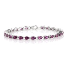 Purple Garnet Sterling Silver Tennis Bracelet, Occasion : Anniversary, Engagement, Gift, Party, Wedding