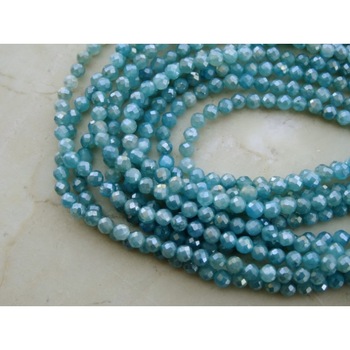 Quartz Face round Gemstone Beads, Color : Blue