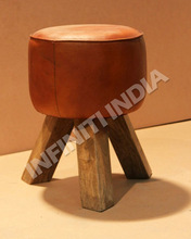 Industrial furniture leather stool