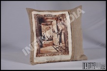 Square Vintage custom made design cushion,, Technics : Handmade