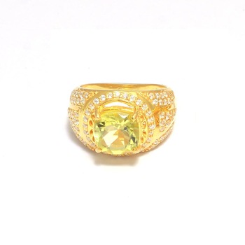 Citrine Gemstone Gold Plated Ring, Gender : Children's, Men's, Unisex, Women's