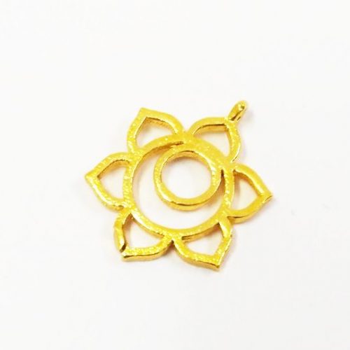Gold Plated Brushed 20mm Star Shape Metal Charm Pendant